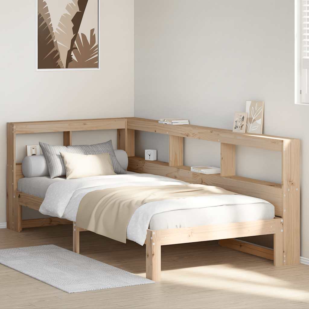 vidaXL Letto Libreria senza Materasso 90x190 cm Legno Massello Pino