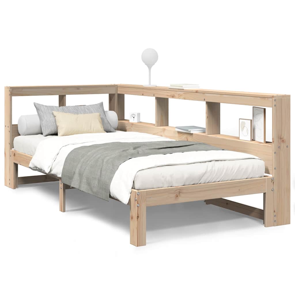 Giroletto con Libreria senza Materasso-Struttura Letto con contenitore 75x190 cm in Legno Pino 458484