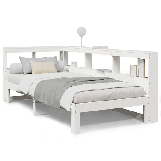 Letto con Libreria senza Materasso-Struttura Letto con contenitore 75x190 cm in Legno Pino 233718