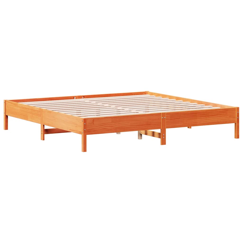 vidaXL Letto Libreria senza Materasso Marrone Cera 180x200 cm in Pino