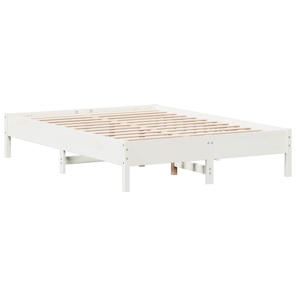 vidaXL Letto Libreria senza Materasso Bianco 160x200 cm Legno di Pino
