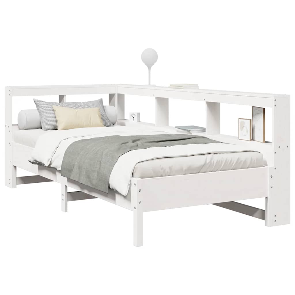 vidaXL Letto Libreria senza Materasso Bianco 100x200 cm Legno di Pino