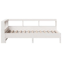 Letto Libreria senza Materasso-Struttura Letto con contenitore Bianca 90x200 cm Legno di Pino 775334