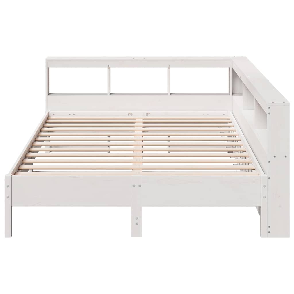 vidaXL Letto Libreria senza Materasso Bianco 140x190 cm Legno di Pino