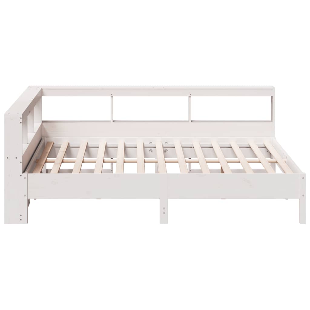 vidaXL Letto Libreria senza Materasso Bianco 140x190 cm Legno di Pino