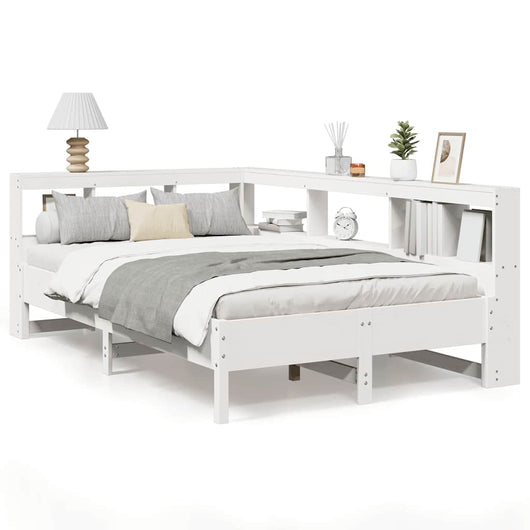 vidaXL Letto Libreria senza Materasso Bianco 120x190 cm Legno di Pino