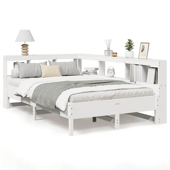 vidaXL Letto Libreria senza Materasso Bianco 120x190 cm Legno di Pino