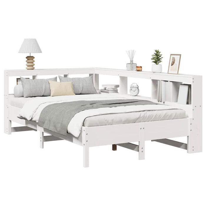 vidaXL Letto Libreria senza Materasso Bianco 120x190 cm Legno di Pino
