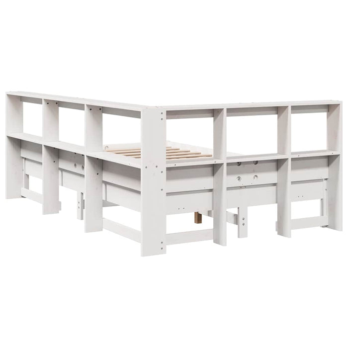 vidaXL Letto Libreria senza Materasso Bianco 120x190 cm Legno di Pino