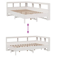 vidaXL Letto Libreria senza Materasso Bianco 120x190 cm Legno di Pino