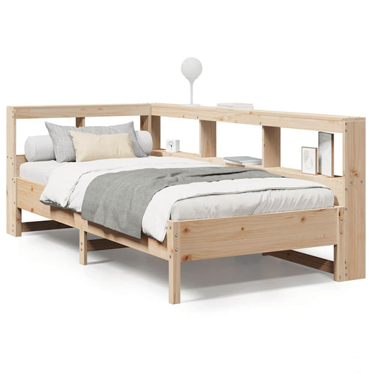 Giroletto con Libreria senza Materasso-Struttura Letto con contenitore 75x190 cm in Legno Pino 212127