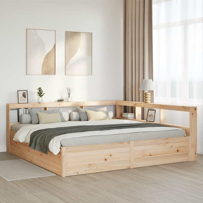 Letto Libreria senza Materasso 200x200 cm in Legno di Pino 3324448