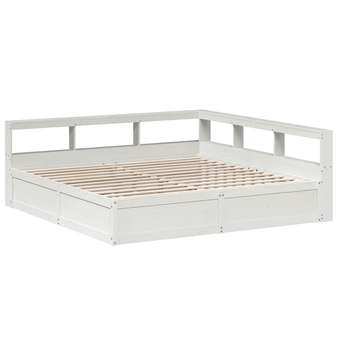 vidaXL Letto Libreria senza Materasso Bianco 200x200 cm Legno di Pino