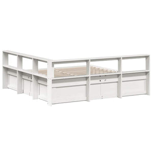 vidaXL Letto Libreria senza Materasso Bianco 200x200 cm Legno di Pino