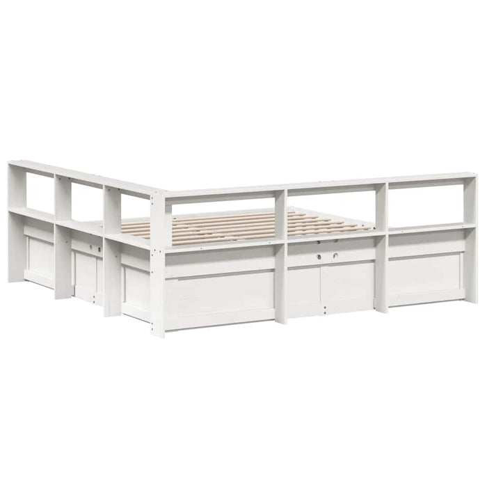 vidaXL Letto Libreria senza Materasso Bianco 200x200 cm Legno di Pino