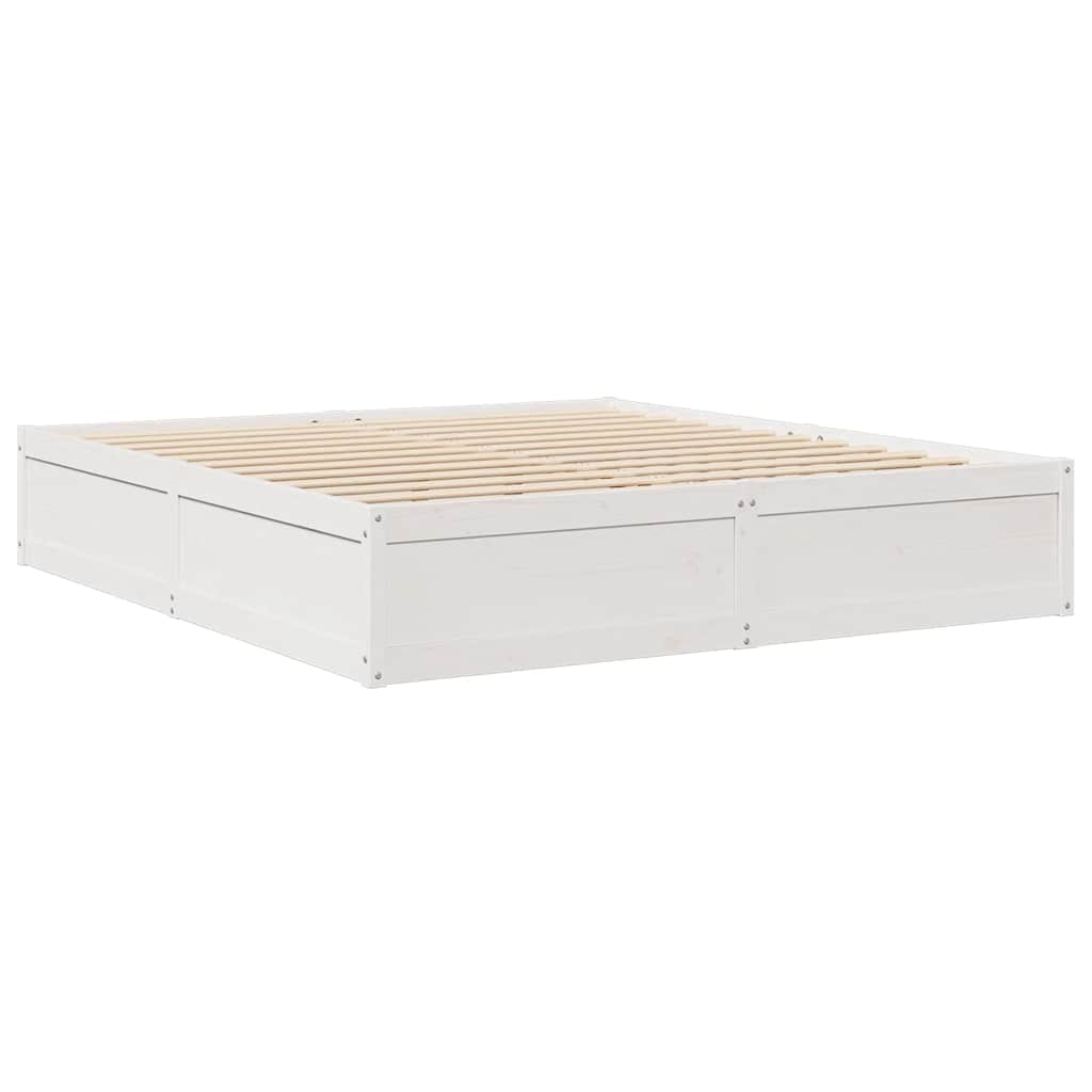 vidaXL Letto Libreria senza Materasso Bianco 200x200 cm Legno di Pino