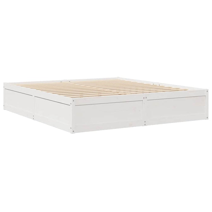 vidaXL Letto Libreria senza Materasso Bianco 200x200 cm Legno di Pino