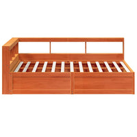 vidaXL Letto Libreria senza Materasso Marrone Cera 140x200 cm in Pino