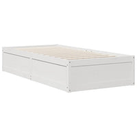 Letto Libreria senza Materasso-Struttura Letto con contenitore Bianca 90x200 cm Legno di Pino 675734