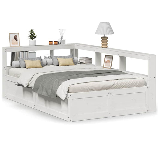vidaXL Letto Libreria senza Materasso Bianco 135x190 cm Legno di Pino