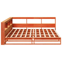 vidaXL Letto Libreria senza Materasso Marrone Cera 200x200 cm in Pino