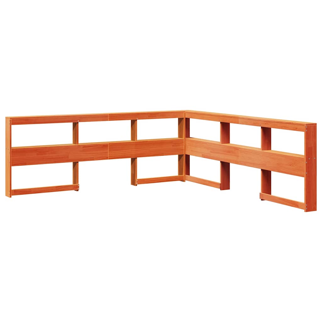 vidaXL Letto Libreria senza Materasso Marrone Cera 200x200 cm in Pino