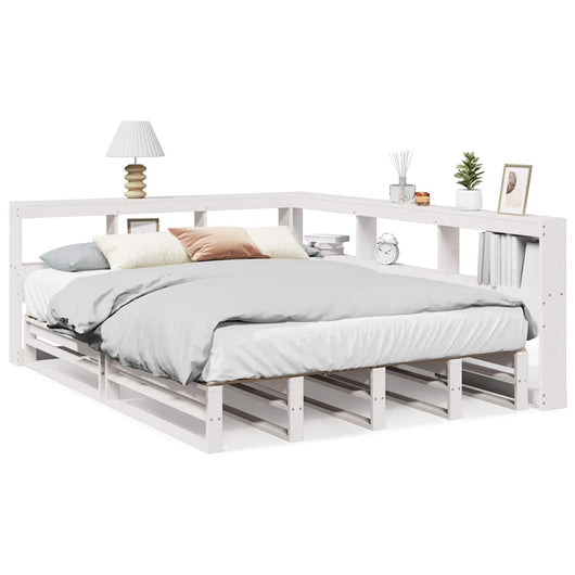 vidaXL Letto Libreria senza Materasso Bianco 160x200 cm Legno di Pino