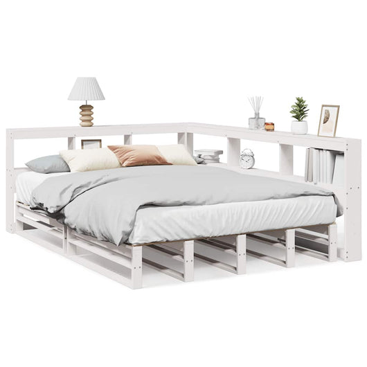 vidaXL Letto Libreria senza Materasso Bianco 140x190 cm Legno di Pino