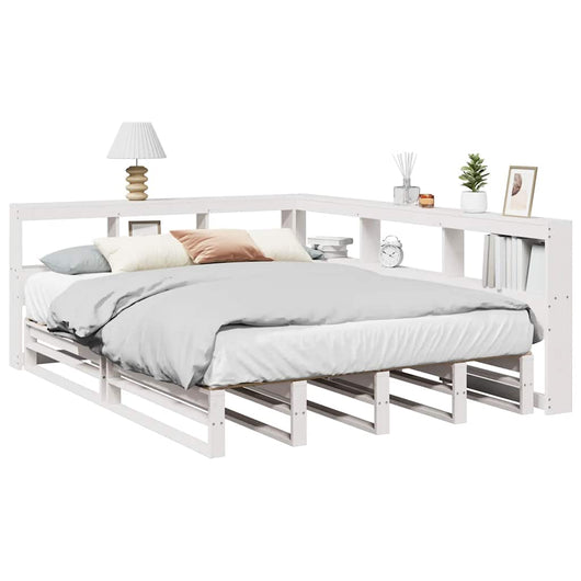 vidaXL Letto Libreria senza Materasso Bianco 140x190 cm Legno di Pino