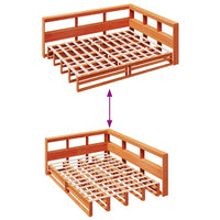 vidaXL Letto Libreria senza Materasso Marrone Cera 140x190 cm in Pino