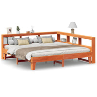 vidaXL Letto Libreria senza Materasso Marrone Cera 180x200 cm in Pino