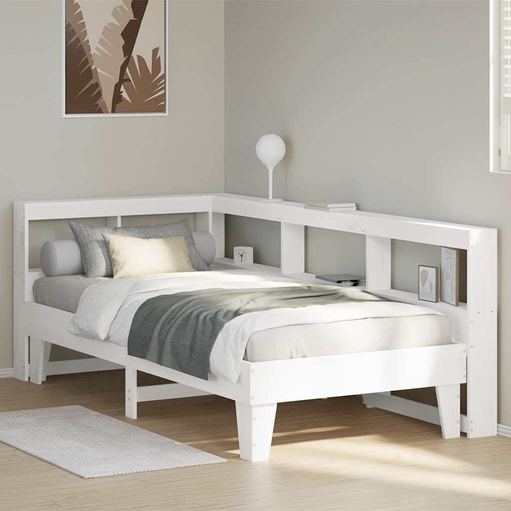 vidaXL Letto Libreria senza Materasso Bianco 100x200 cm Legno di Pino
