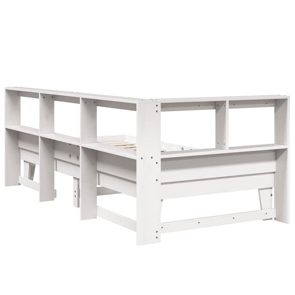 vidaXL Letto Libreria senza Materasso Bianco 100x200 cm Legno di Pino