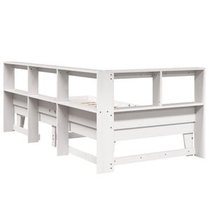 vidaXL Letto Libreria senza Materasso Bianco 100x200 cm Legno di Pino