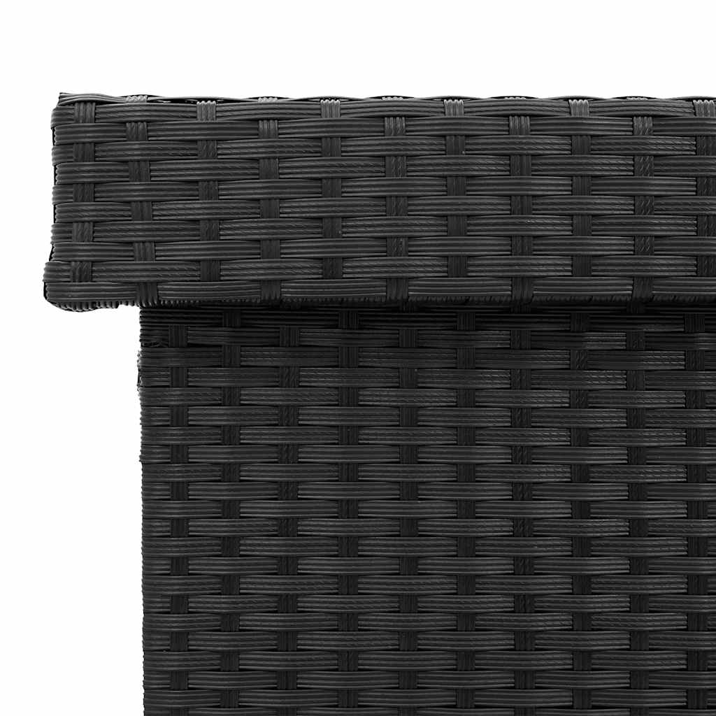 Contenitore da Giardino con Ruote Nero 110x55x73 cm Polyrattan
