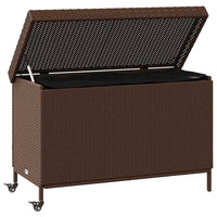 Contenitore da Giardino con Ruote Marrone Polyrattan 4103827
