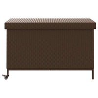 Contenitore da Giardino con Ruote Marrone Polyrattan 4103827