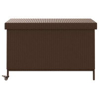 Contenitore da Giardino con Ruote Marrone Polyrattan 4103827