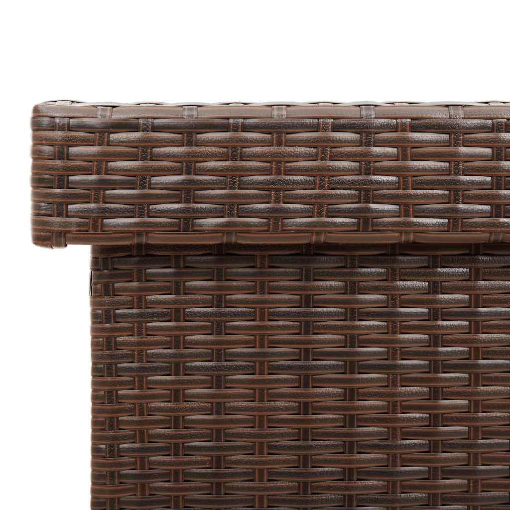Contenitore da Giardino con Ruote Marrone Polyrattan 4103827