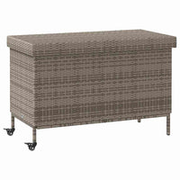 vidaXL Contenitore da Giardino con Ruote Grigio 110x55x73cm Polyrattan