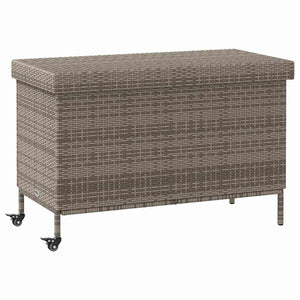 vidaXL Contenitore da Giardino con Ruote Grigio 110x55x73cm Polyrattan