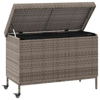 vidaXL Contenitore da Giardino con Ruote Grigio 110x55x73cm Polyrattan