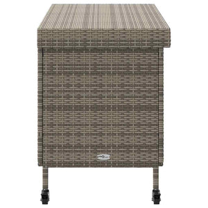 vidaXL Contenitore da Giardino con Ruote Grigio 110x55x73cm Polyrattan