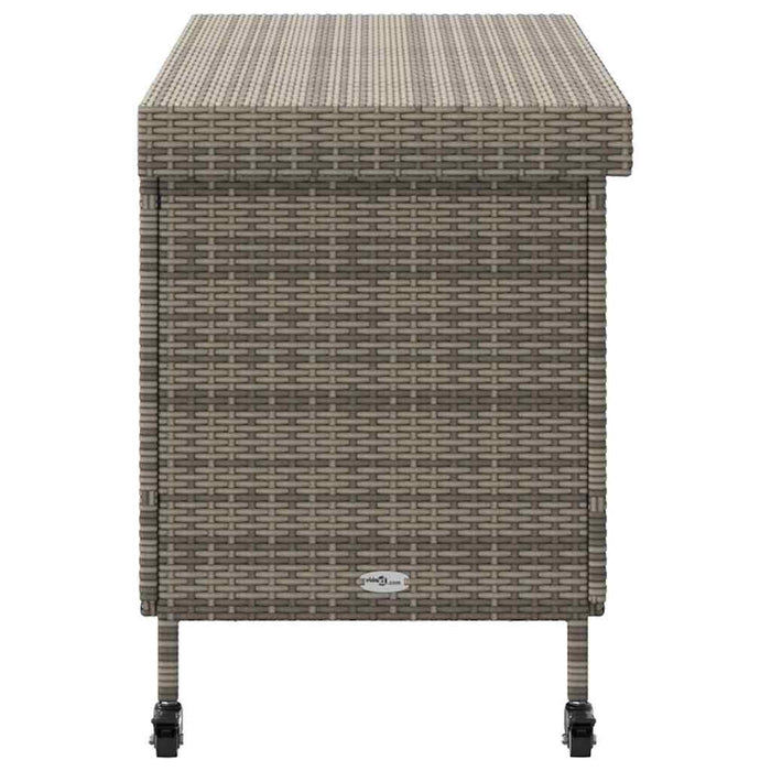 vidaXL Contenitore da Giardino con Ruote Grigio 110x55x73cm Polyrattan