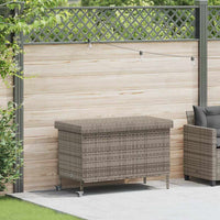 vidaXL Contenitore da Giardino con Ruote Grigio 110x55x73cm Polyrattan