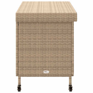 vidaXL Contenitore da Giardino con Ruote Beige Misto Polyrattan