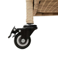 vidaXL Contenitore da Giardino con Ruote Beige Misto Polyrattan