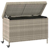Contenitore da Giardino con Ruote Grigio Chiaro Polyrattan