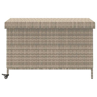 Contenitore da Giardino con Ruote Grigio Chiaro Polyrattan