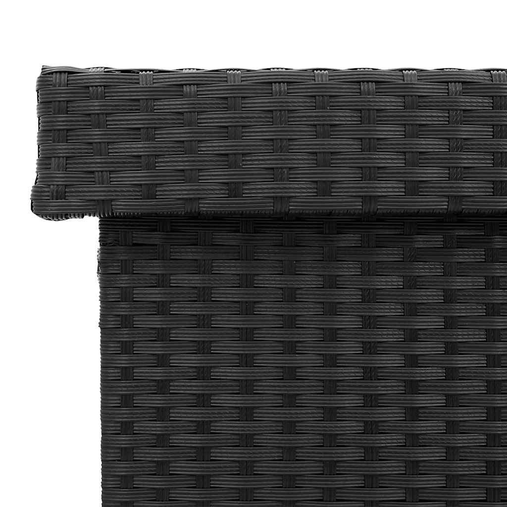 Contenitore da Giardino con Ruote Nero 160x55x75 cm Polyrattan 4103831